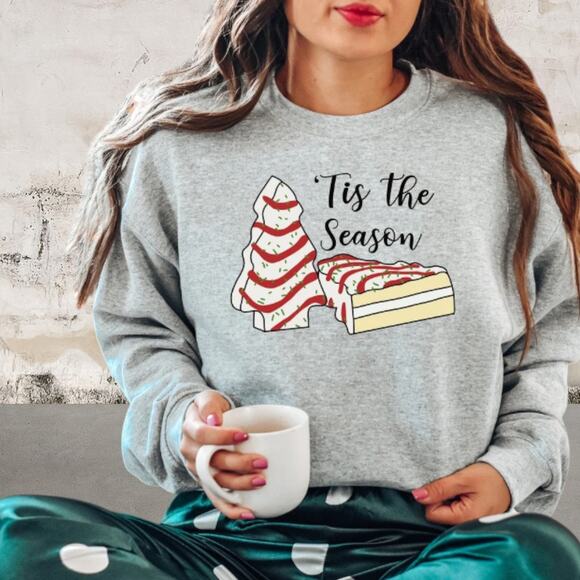 Tops - Tis The Season Women's Gray Sweatshirt Size Medium NEW